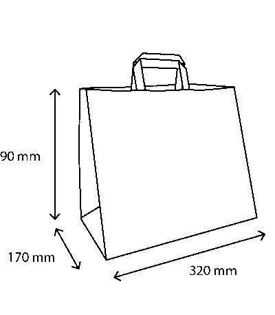 Product foto van Papieren tassen Groot wit 90 gr. 32+17x29cm