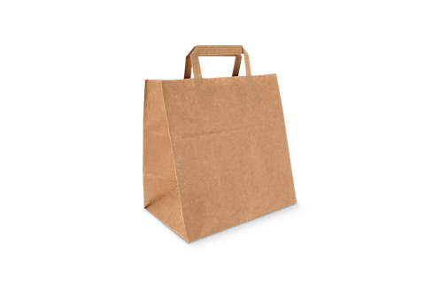 Product foto van Papieren tassen Middel kraft 80 gr. 27+17x29cm