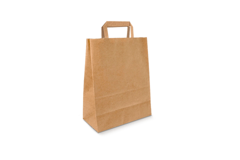 Product foto van Papieren tasjes Klein kraft 80 gr. 22+10x29cm
