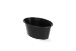 Product foto van Ovaal sausbakje 3oz 75ml Ø88mm Zwart