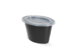 Product foto van Ovaal sausbakje 5oz 125ml Ø95mm Zwart