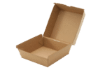 Product foto van Hamburgerbakje Extra Groot golfkarton kraft Bio