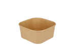 Product foto van Vierkante maaltijdbak karton 650ml Kraft