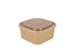 Product foto van Vierkante maaltijdbak karton 650ml Kraft
