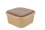 Product foto van Vierkante maaltijdbak karton 1400ml Kraft