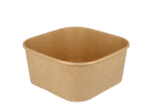Product foto van Vierkante maaltijdbak karton 1400ml Kraft