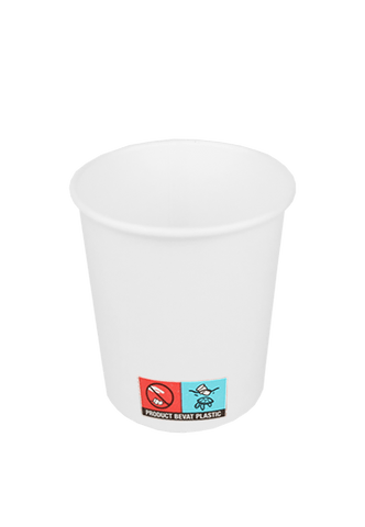 Product foto van Kartonnen koffiebeker 120cc 4oz wit