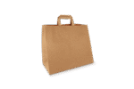 Product foto van Papieren tassen Groot kraft 32+16x27cm BIO