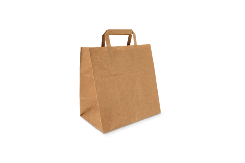 Product foto van Papieren tassen Middel kraft 26+17x27cm BIO