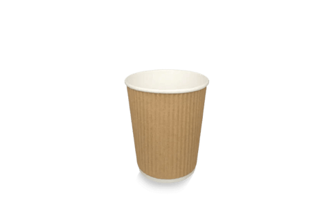 Product foto van Kartonnen koffiebeker 177cc 7oz Ripple Kraft