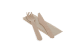 Product foto van Houten bestekset 3/1 mes + vork + servet