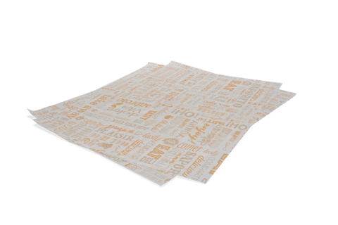 Product foto van Vetvrij papier 31x38cm hamburgervellen oranje parole BIO