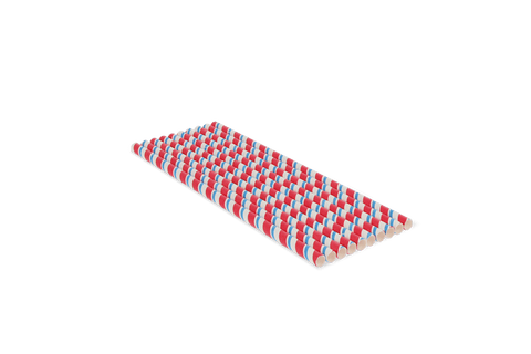 Product foto van Papieren rietjes gekleurd 230x8mm BIO