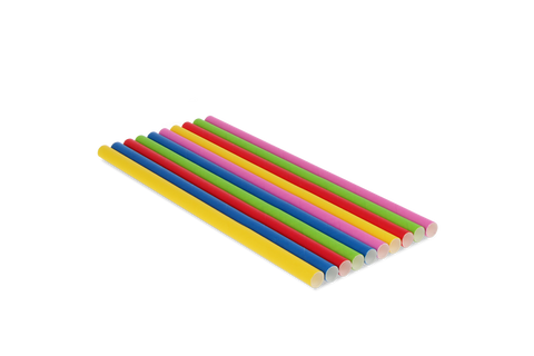 Product foto van Papieren rietjes kleurenmix 240x10mm BIO
