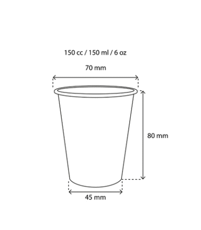 Product foto van Kartonnen koffiebeker 150cc 6oz Kraft