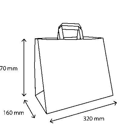 Product foto van Papieren tassen Groot kraft 32+16x27cm gerecycled