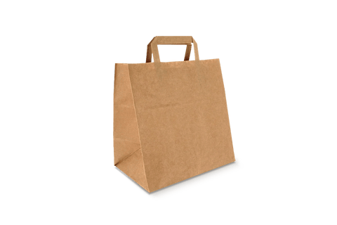 Product foto van Papieren tassen Middel kraft 26+17x27cm gerecycled