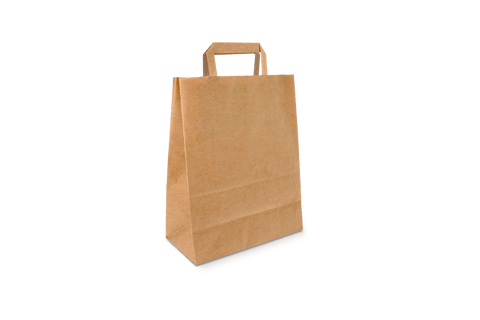 Product foto van Papieren tasjes Klein kraft 22+10x28cm gerecycled