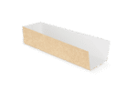 Product foto van Zakschuiver (hotdog tray) kraft/wit BIO