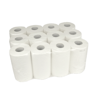 Product foto van Poetsrol Mini 1 laags 12x120 meter Ø19cm 100% cellulose T8