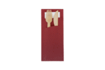 Product foto van Bestekzakje pochette bordeaux met wit servet