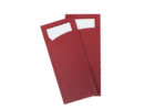 Product foto van Bestekzakje pochette bordeaux met wit servet