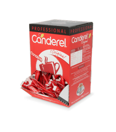 Product foto van Canderel sticks in dispenser box 0.5 gram 500 stuks