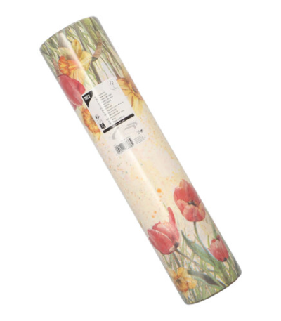 Product foto van Airlaid tafellopers Tulips & Daffodils 24m