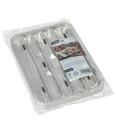 Product foto van Aluminium BBQ schalen hoekig set van 10