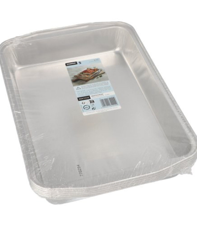 Product foto van Aluminium braadschalen zilver set van 5