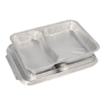 Product foto van Aluminium menuschalen 2-vaks 830ml set van 50