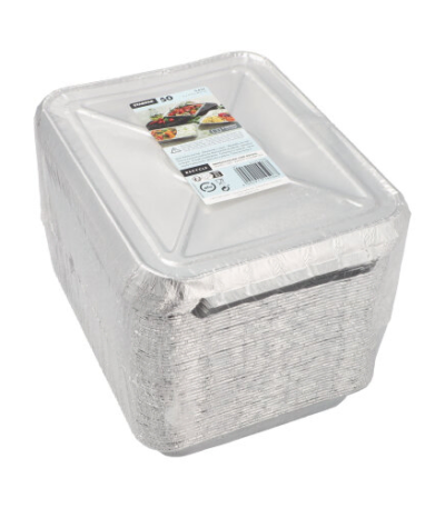 Product foto van Aluminium menuschalen 2-vaks 830ml set van 50