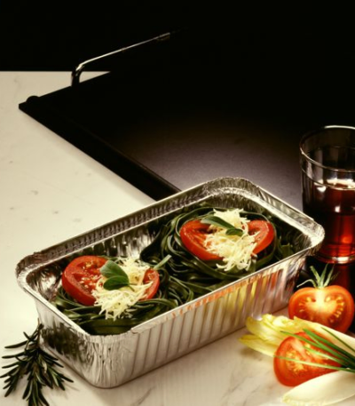 Product foto van Aluminium schalen met deksel 0.7l set van 50