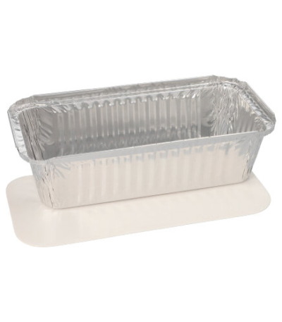 Product foto van Aluminium schalen met deksel hoekig 1l set van 10