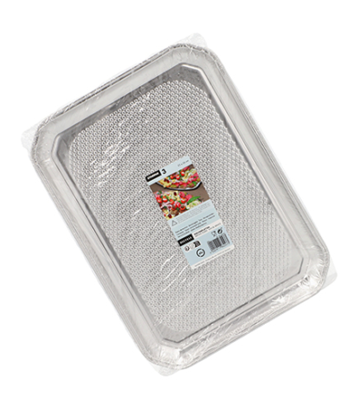Product foto van Aluminium serveerschalen hoekig 35x26cm set van 3