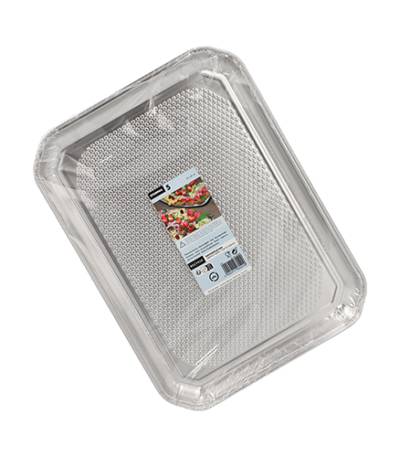 Product foto van Aluminium serveerschalen hoekig set van 5 35x26 cm