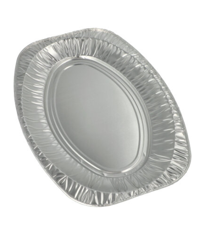 Product foto van Aluminium serveerschalen ovaal set van 3 43x29 cm