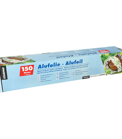 Product foto van Aluminiumfolie in dispenser doos 150m x 45cm