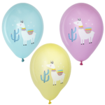 Product foto van Ballonnen Lama assorti kleuren 29cm set van 6