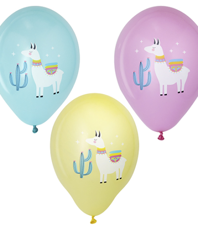 Product foto van Ballonnen Lama assorti kleuren 29cm set van 6