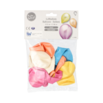 Product foto van Ballonnen assorti kleuren 25cm set van 10 Pearly