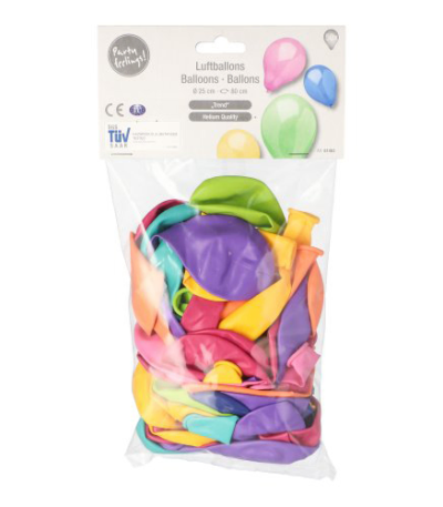 Product foto van Ballonnen assorti kleuren 25cm set van 50 Trend