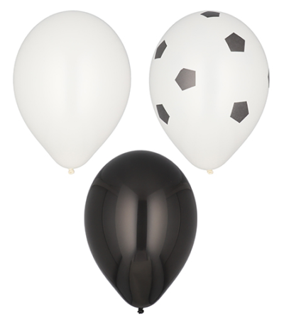 Product foto van Ballonnen assorti kleuren 29cm Football set van 8
