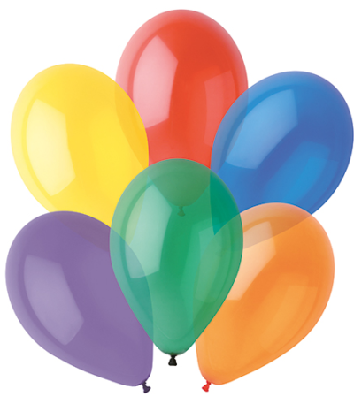 Product foto van Ballonnen assorti kleuren 29cm set van 8 Crystal