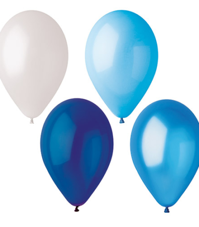 Product foto van Ballonnen assorti kleuren Blue-Mix 25cm set van 16