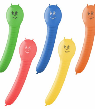 Product foto van Ballonnen assorti kleuren Caterpillar set van 5