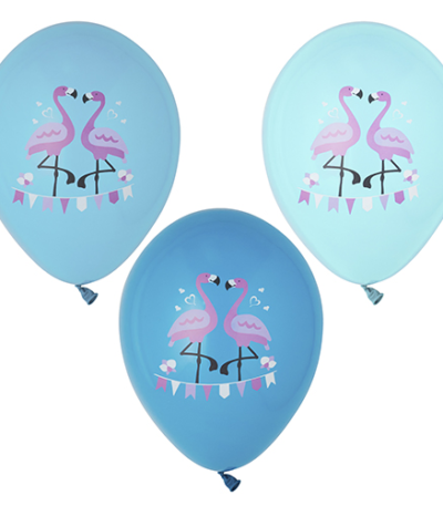 Product foto van Ballonnen assorti kleuren Flamingo set van 6