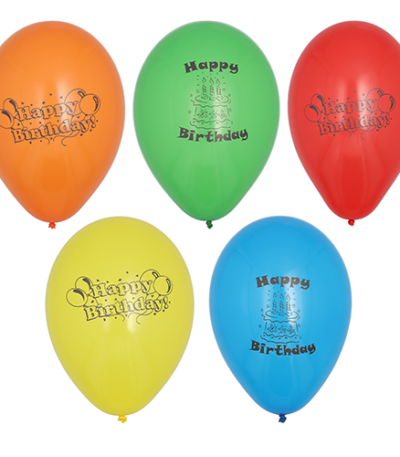 Product foto van Ballonnen assorti kleuren Happy Birthday set van 10