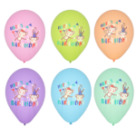 Product foto van Ballonnen assorti kleuren Monkey Birthday set van 6