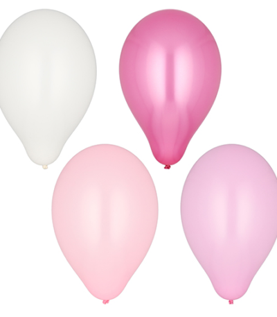 Product foto van Ballonnen assorti kleuren Pink-Mix set van 16